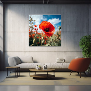 Red Poppy Flower Painting